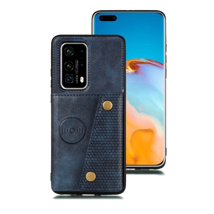 For Huawei P40 Pro PU + TPU Shockproof Magnetic Protective Case with Card Slots