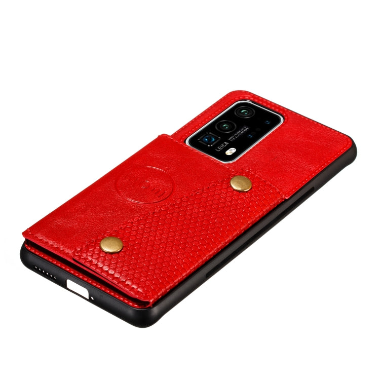 For Huawei P40 Pro PU + TPU Shockproof Magnetic Protective Case with Card Slots