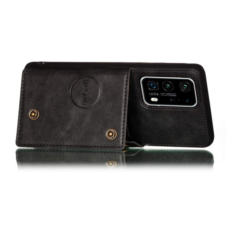 For Huawei P40 Pro+ PU + TPU Shockproof Magnetic Protective Case with Card Slots