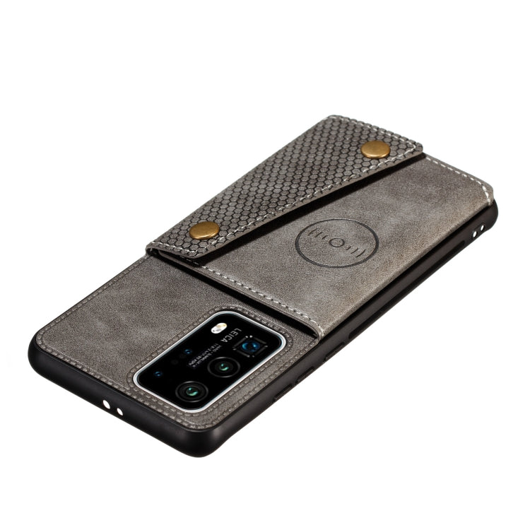 For Huawei P40 PU + TPU Shockproof Magnetic Protective Case with Card Slots