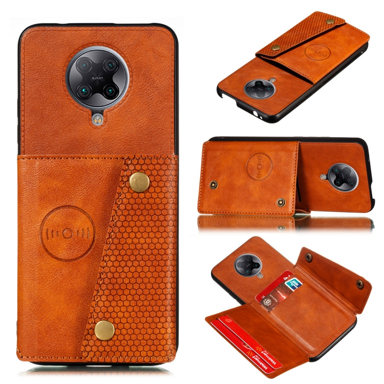 For Xiaomi Redmi K30 Pro PU + TPU Shockproof Magnetic Protective Case with Card Slots