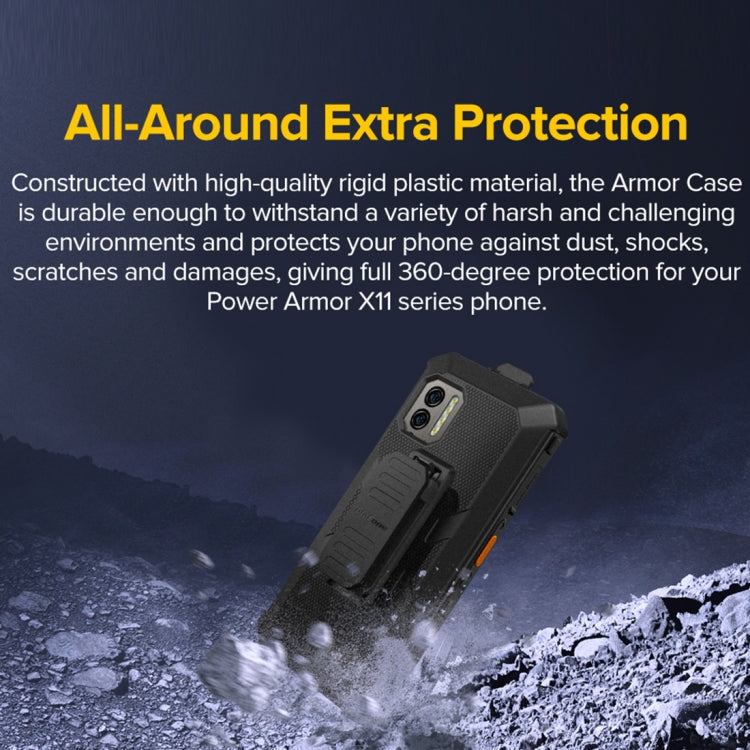 For Ulefone Power Armor X11 Pro Ulefone Back Clip Phone Case with Carabiner(Black)