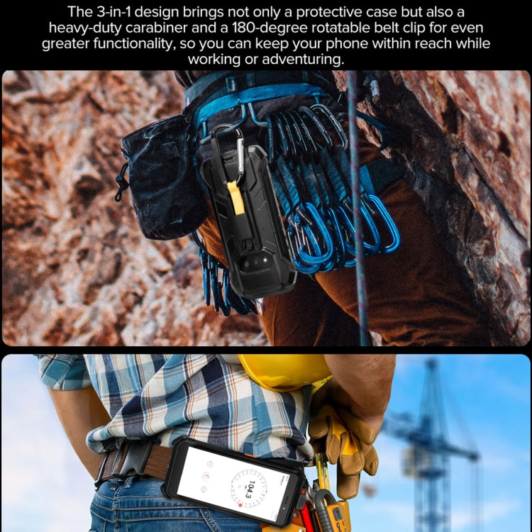 For Ulefone Power Armor X11 Pro Ulefone Back Clip Phone Case with Carabiner(Black)