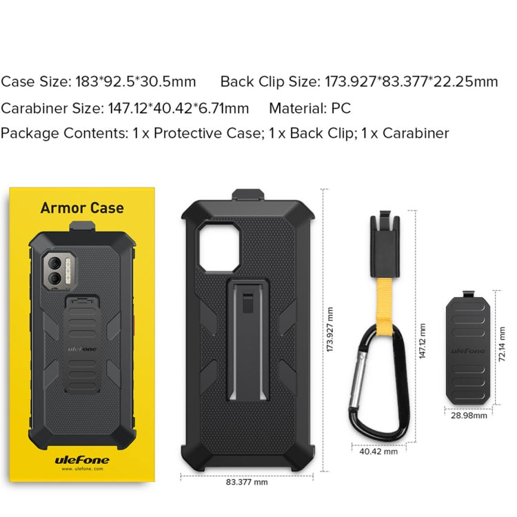 For Ulefone Power Armor X11 Pro Ulefone Back Clip Phone Case with Carabiner(Black)