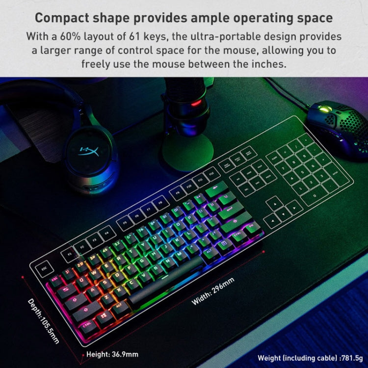 Kingston HyperX HKBO1S-AB-US/G Origin 60 Gaming Mechanical Keyboard, Style:Water Shaft