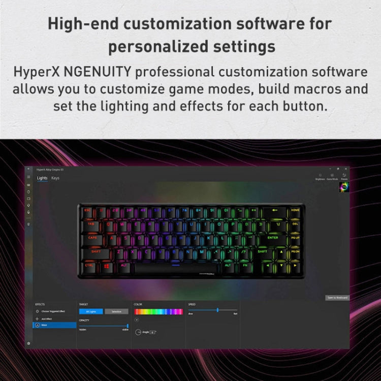 Kingston HyperX HKBO1T-AQ-US/N Origin 65 RGB Gaming Mechanical Keyboard, Style:Water Shaft
