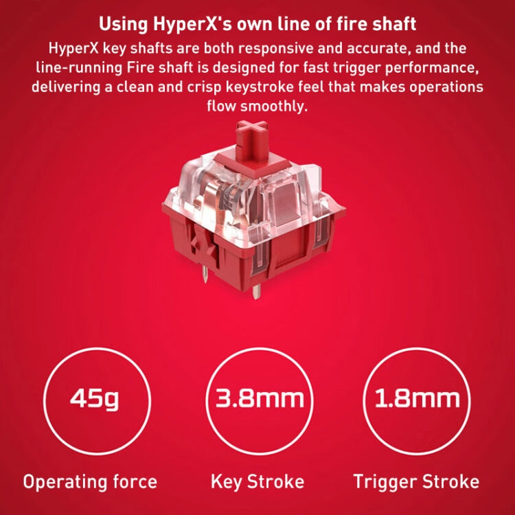 Kingston HyperX Origin PBT Keycap RGB Gaming Mechanical Keyboard, Style:Fire Shaft
