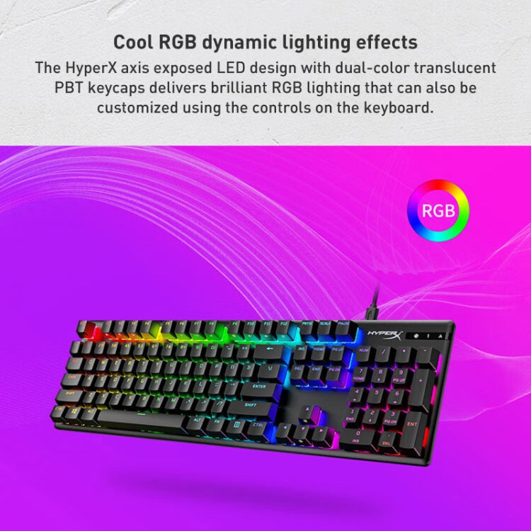 Kingston HyperX Origin PBT Keycap RGB Gaming Mechanical Keyboard, Style:Fire Shaft