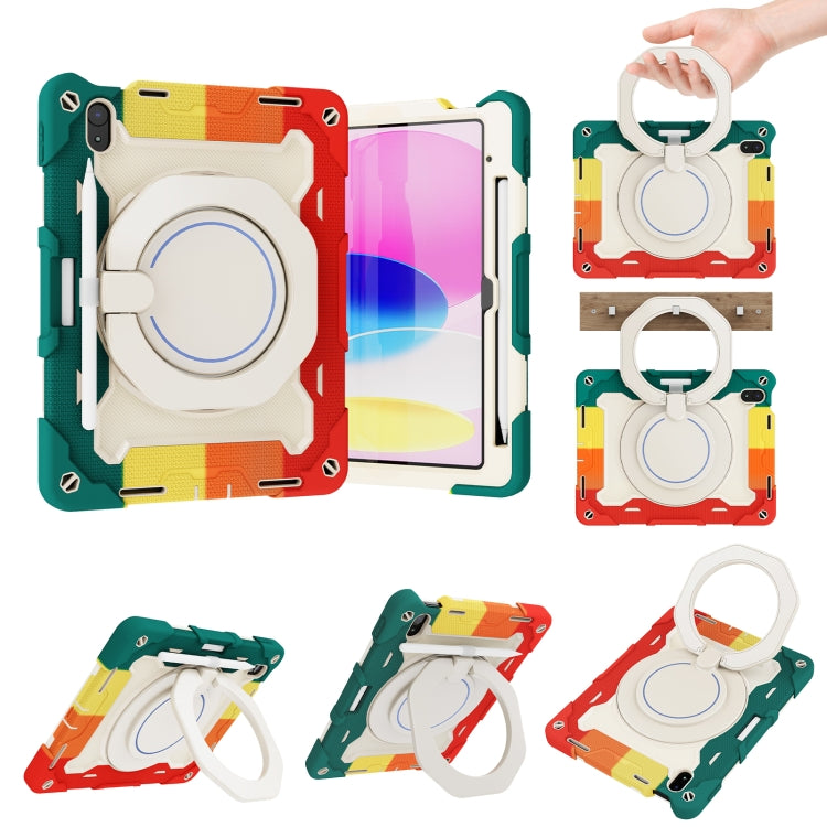 For iPad 10th Gen 10.9 2022 Armor Contrast Color Silicone + PC Tablet Case