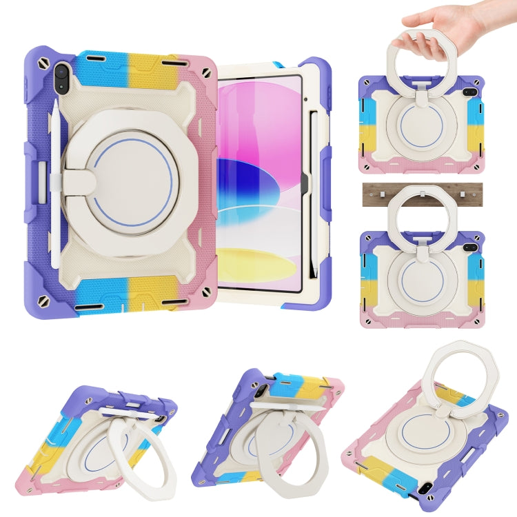 For iPad 10th Gen 10.9 2022 Armor Contrast Color Silicone + PC Tablet Case