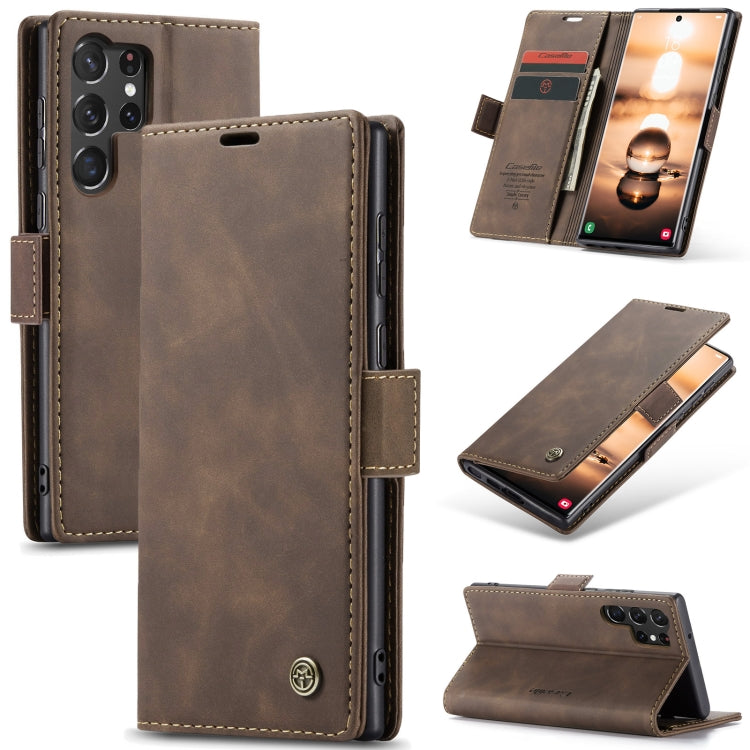 For Samsung Galaxy S23 Ultra 5G CaseMe 013 Multifunctional Horizontal Flip Leather Phone Case