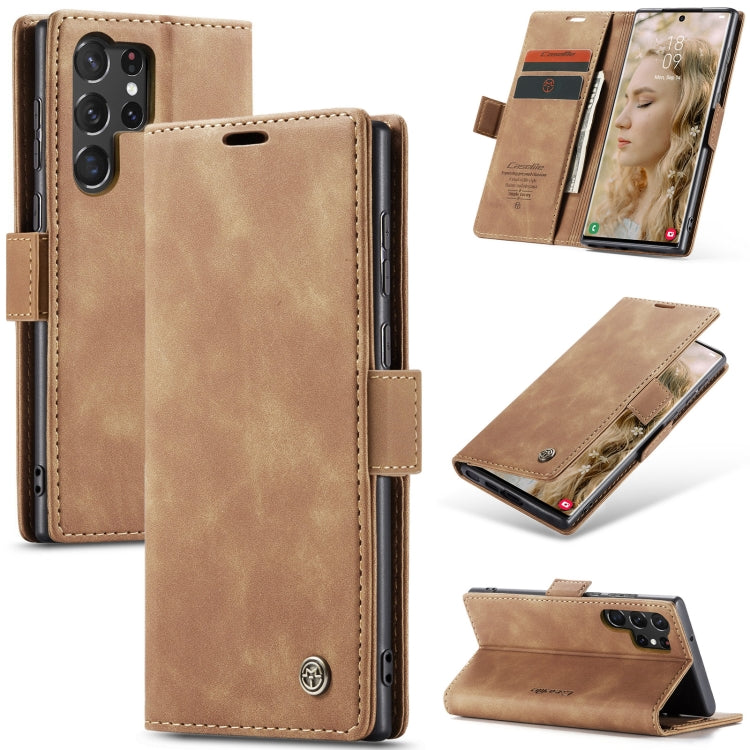 For Samsung Galaxy S23 Ultra 5G CaseMe 013 Multifunctional Horizontal Flip Leather Phone Case