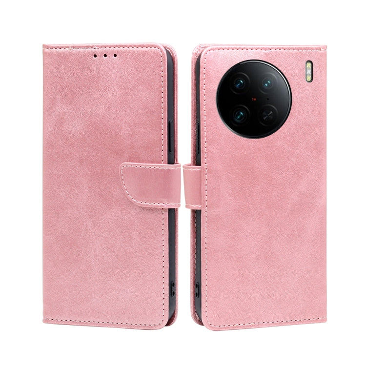 For vivo X90 Pro+ Calf Texture Buckle Flip Leather Phone Case