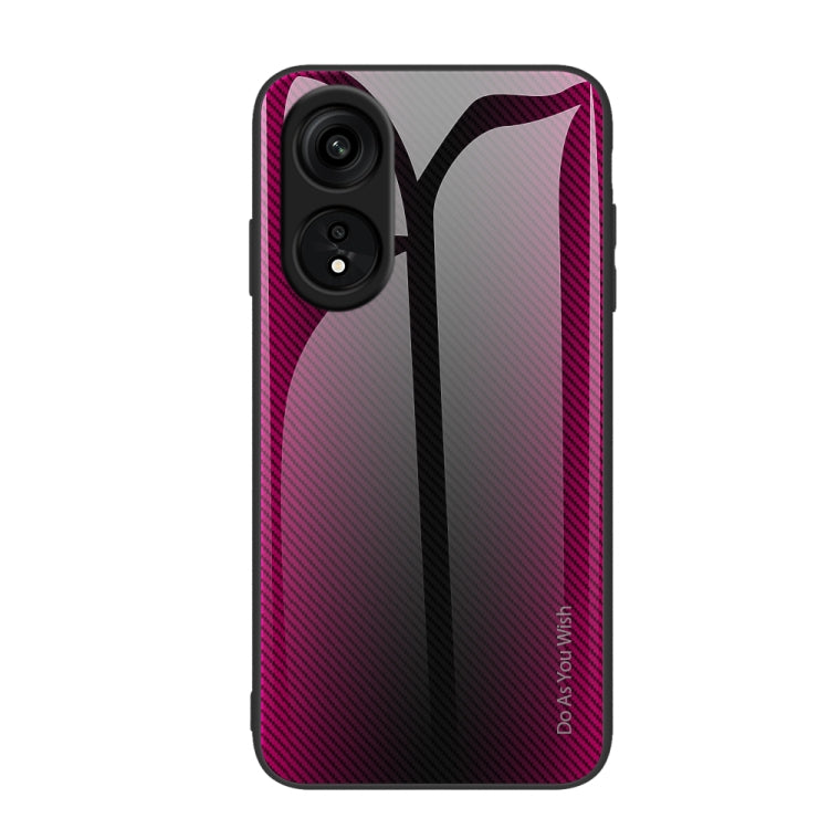 For OPPO A1 Pro Texture Gradient Glass TPU Phone Case