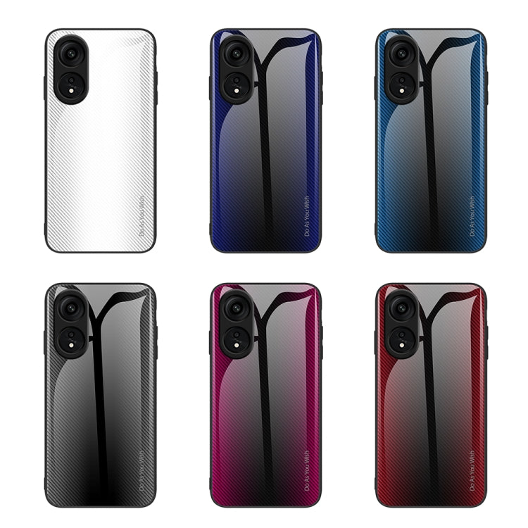 For OPPO A1 Pro Texture Gradient Glass TPU Phone Case