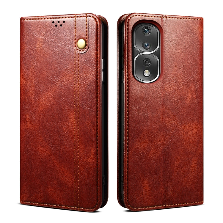 For Honor 80 Pro Oil Wax Crazy Horse Texture Leather Phone Case