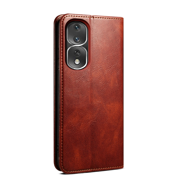 For Honor 80 Pro Oil Wax Crazy Horse Texture Leather Phone Case