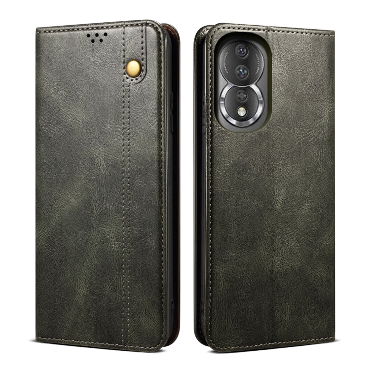 For Honor 80 Oil Wax Crazy Horse Texture Leather Phone Case