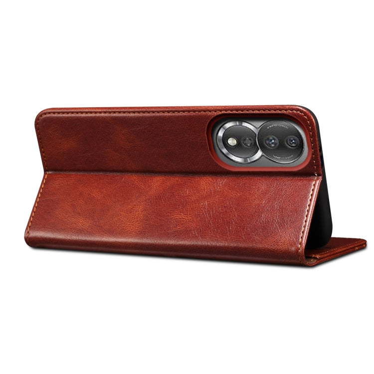 For Honor 80 Oil Wax Crazy Horse Texture Leather Phone Case