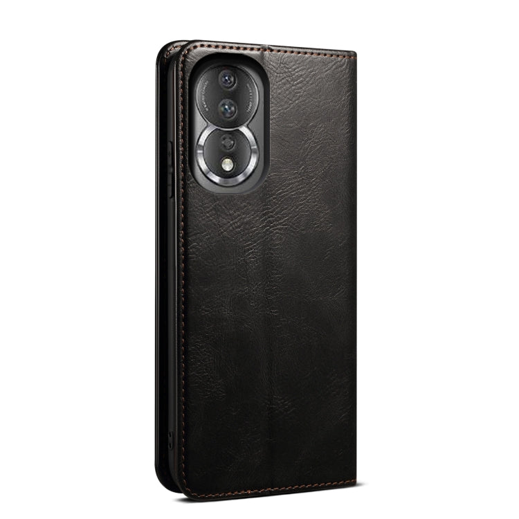 For Honor 80 Oil Wax Crazy Horse Texture Leather Phone Case