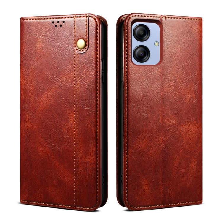 For Samsung Galaxy A04e Oil Wax Crazy Horse Texture Leather Phone Case