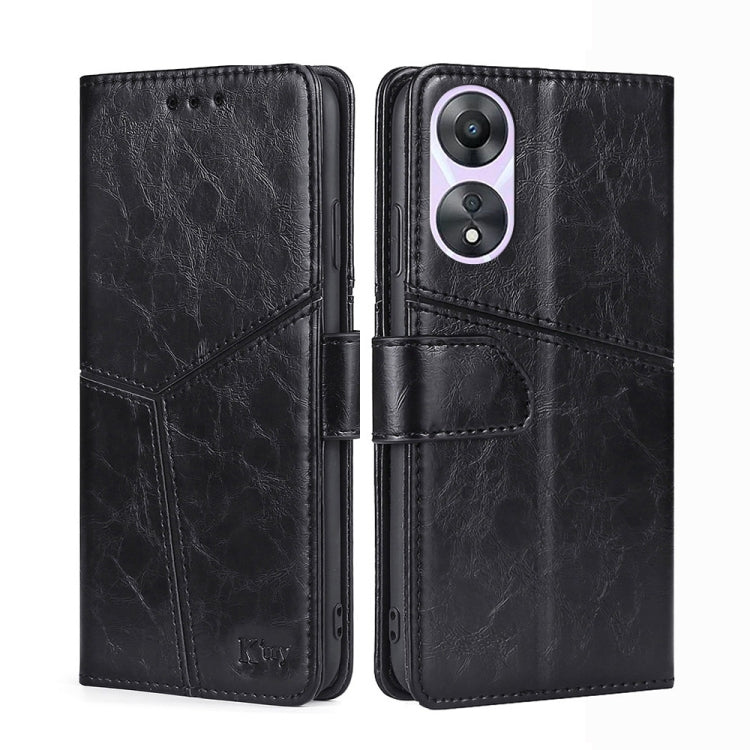 For OPPO A58 5G Geometric Stitching Horizontal Flip Leather Phone Case