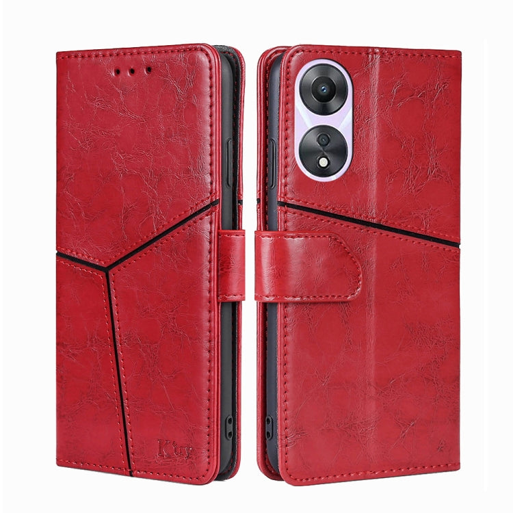 For OPPO A58 5G Geometric Stitching Horizontal Flip Leather Phone Case
