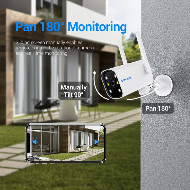 ESCAM PT301 3MP 1296P HD Indoor Wireless PTZ IP Camera IR Night Vision AI Humanoid Detection Home Security CCTV Monitor, Plug Type:US Plug(White)