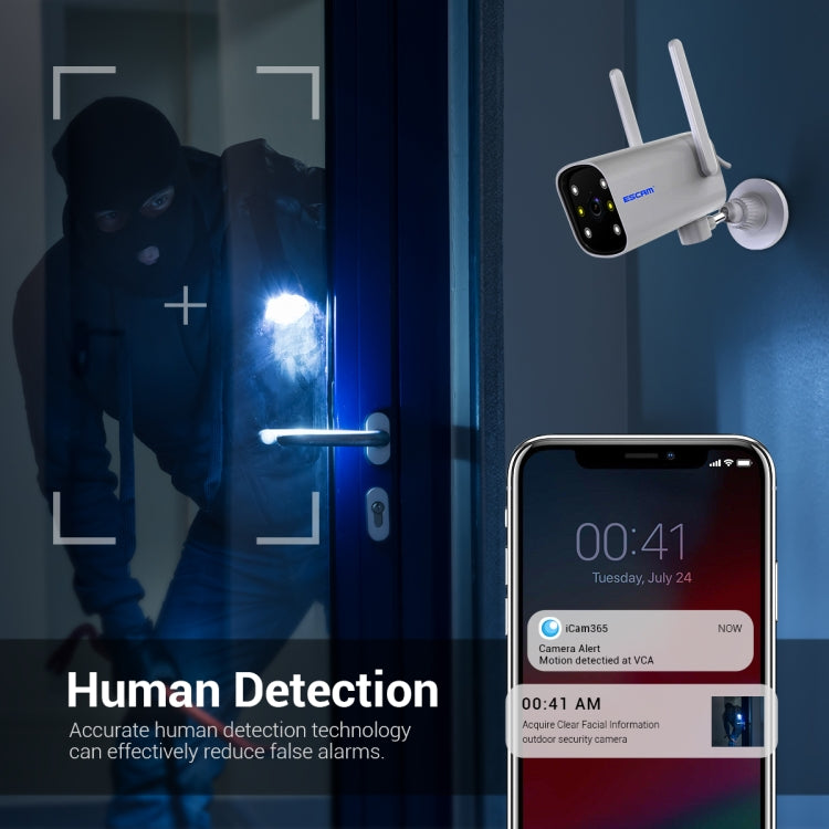 ESCAM PT301 3MP 1296P HD Indoor Wireless PTZ IP Camera IR Night Vision AI Humanoid Detection Home Security CCTV Monitor, Plug Type:UK Plug(White)