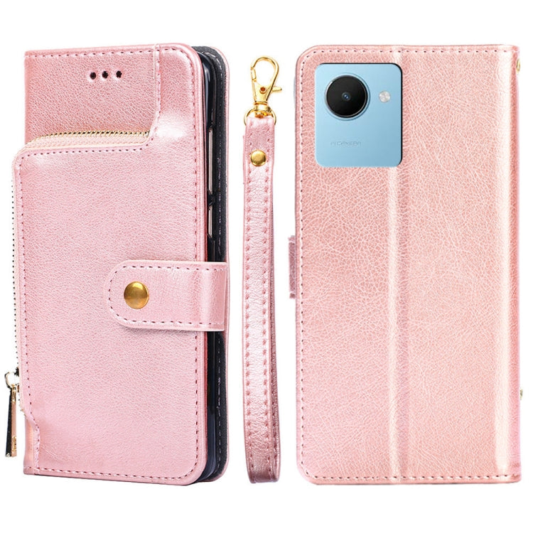 For Realme C30s Zipper Bag Leather Phone Case