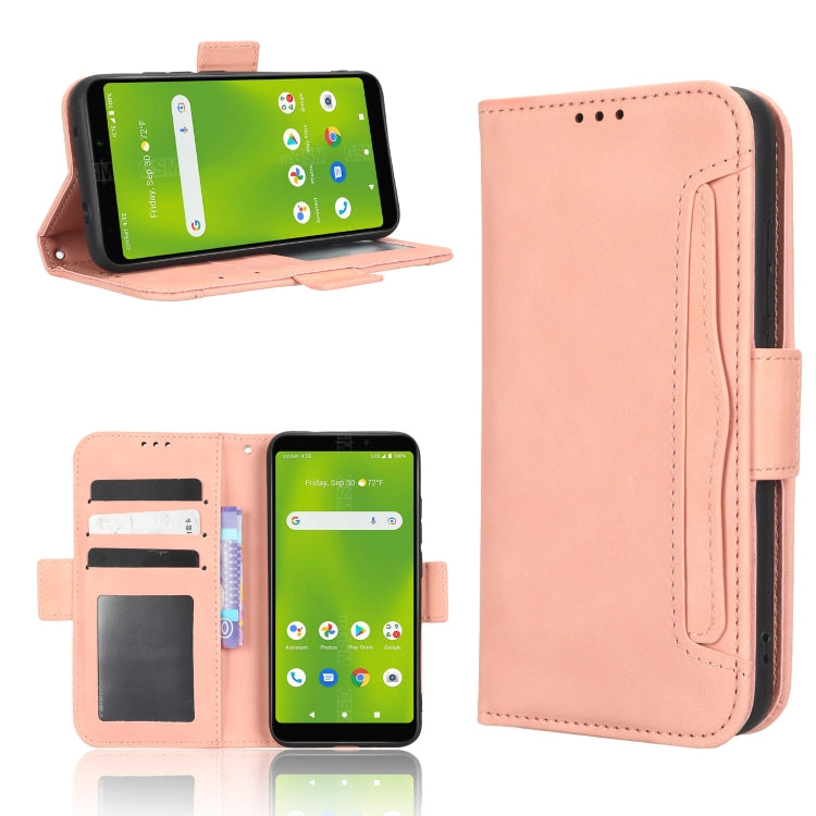 For Cricket Debut Smart Skin Feel Calf Texture Card Slots Leather Phone Case