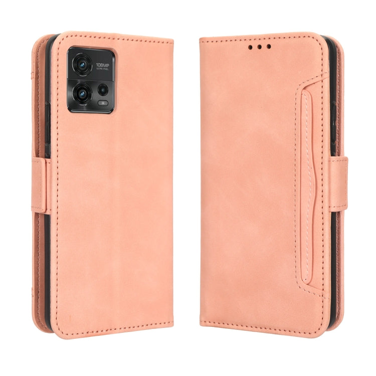 For Motorola Moto G72 4G Skin Feel Calf Texture Card Slots Leather Phone Case