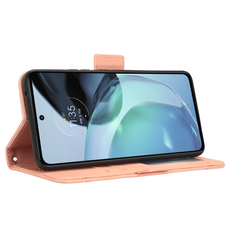 For Motorola Moto G72 4G Skin Feel Calf Texture Card Slots Leather Phone Case