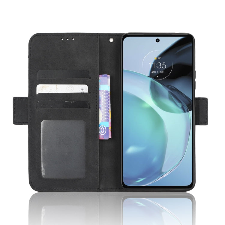 For Motorola Moto G72 4G Skin Feel Calf Texture Card Slots Leather Phone Case