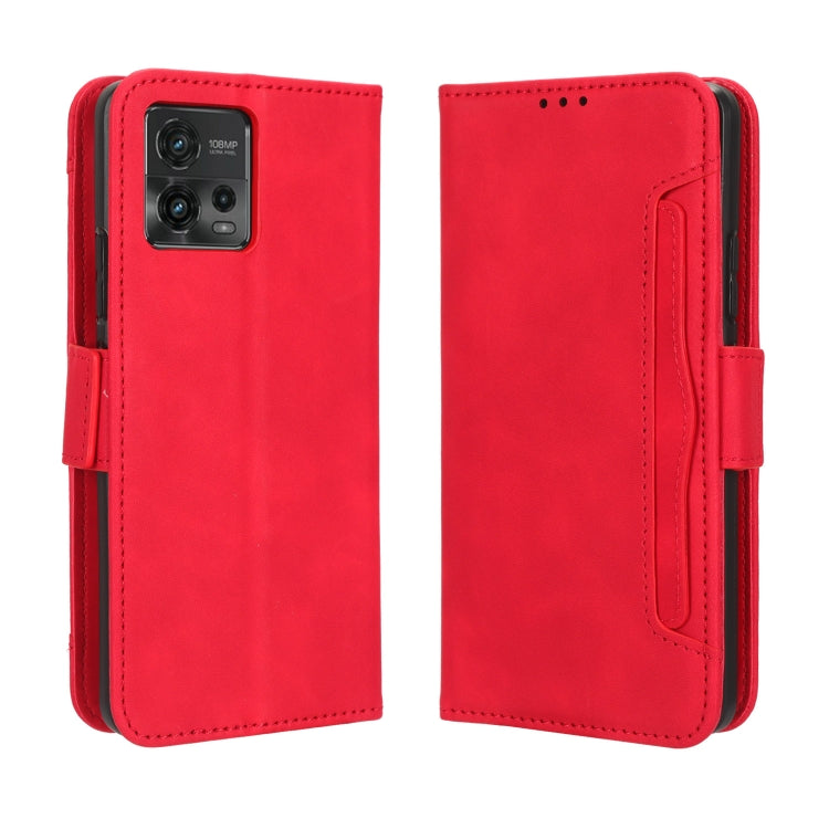For Motorola Moto G72 4G Skin Feel Calf Texture Card Slots Leather Phone Case