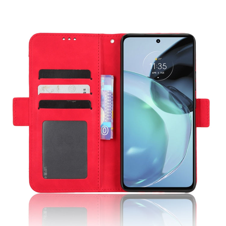 For Motorola Moto G72 4G Skin Feel Calf Texture Card Slots Leather Phone Case