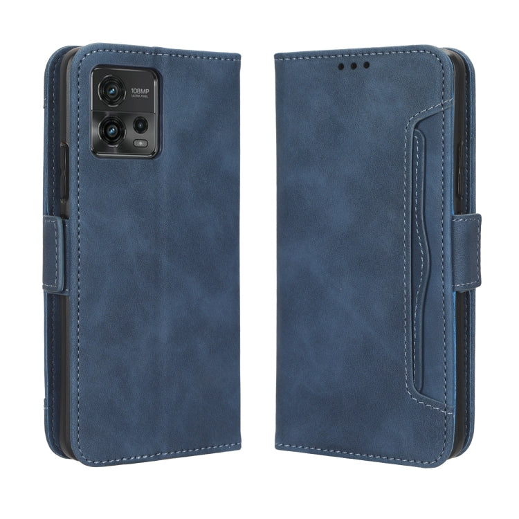 For Motorola Moto G72 4G Skin Feel Calf Texture Card Slots Leather Phone Case