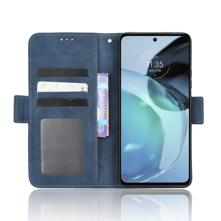 For Motorola Moto G72 4G Skin Feel Calf Texture Card Slots Leather Phone Case