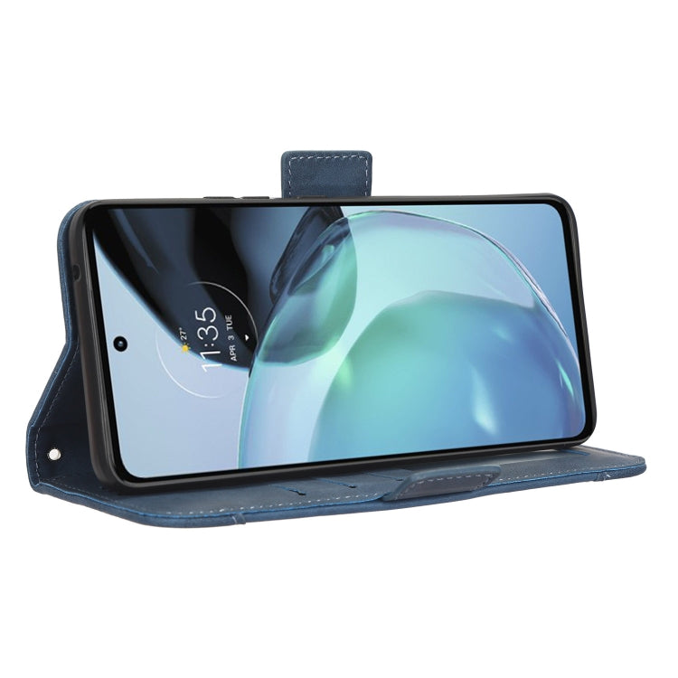 For Motorola Moto G72 4G Skin Feel Calf Texture Card Slots Leather Phone Case