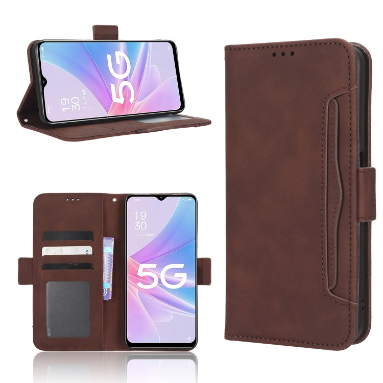 For OPPO A58 5G Skin Feel Calf Texture Card Slots Leather Phone Case