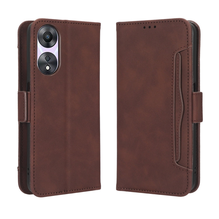 For OPPO A58 5G Skin Feel Calf Texture Card Slots Leather Phone Case