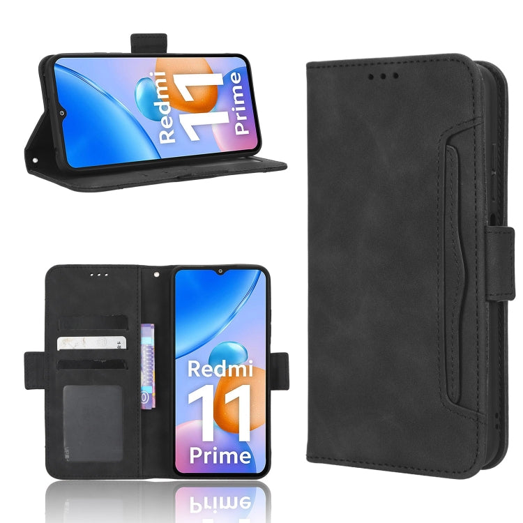 For Xiaomi Redmi 11 Prime 4G Skin Feel Calf Texture Card Slots Leather Phone Case