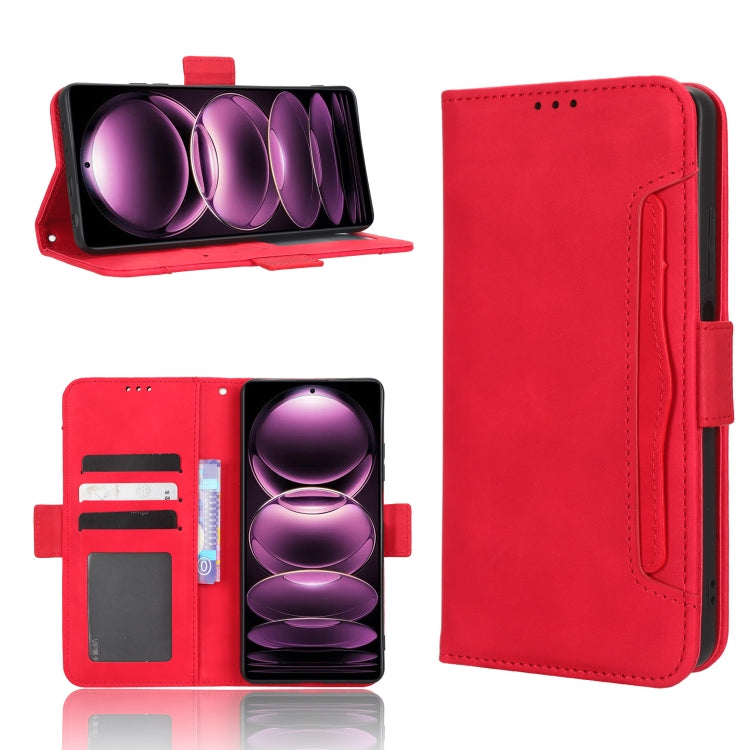 For Xiaomi Redmi Note 12 Pro 5G Skin Feel Calf Texture Card Slots Leather Phone Case