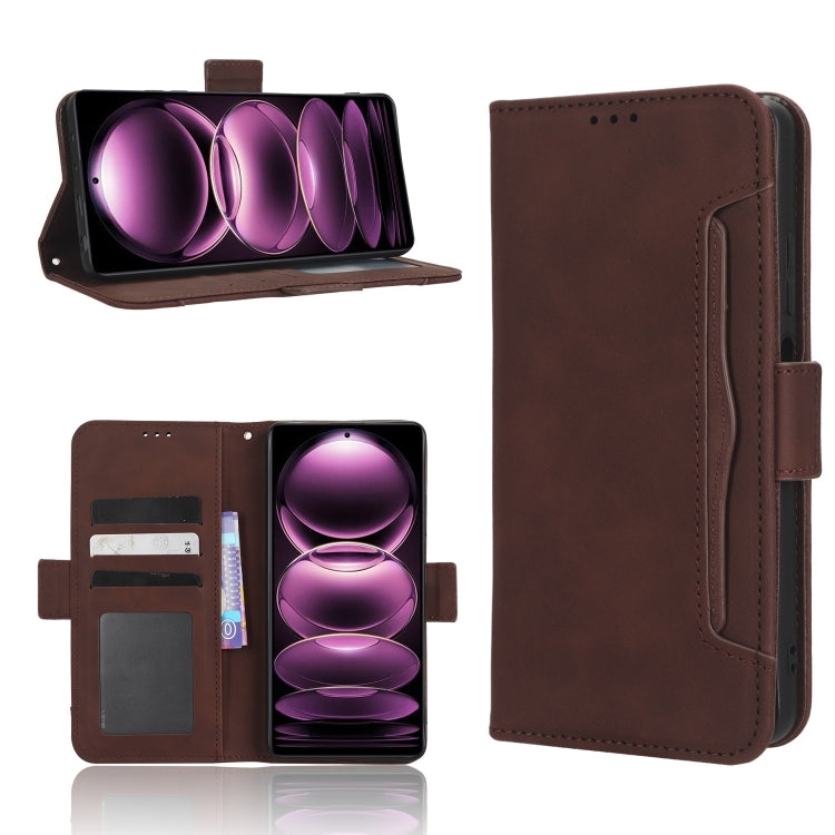 For Xiaomi Redmi Note 12 Pro 5G Skin Feel Calf Texture Card Slots Leather Phone Case