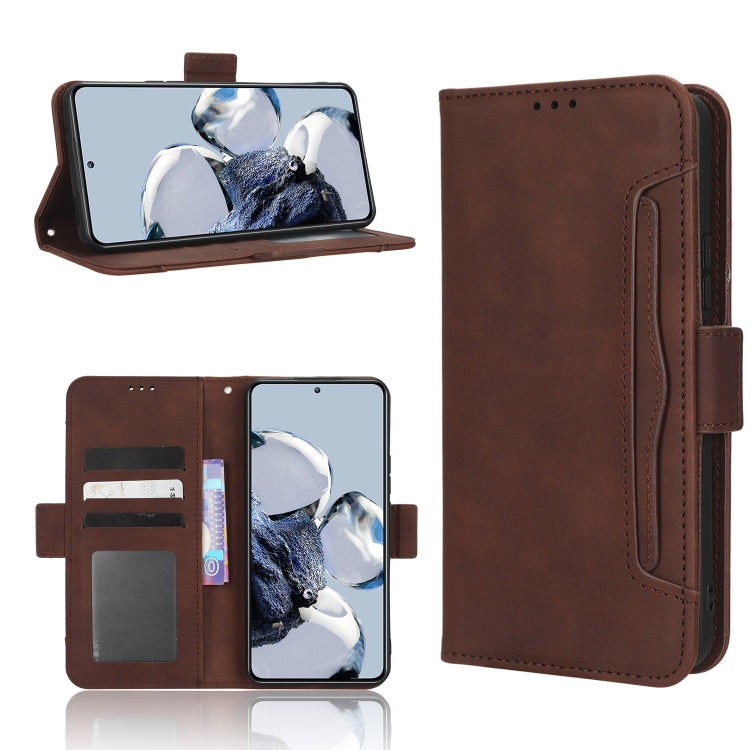 For Xiaomi 12T Pro Skin Feel Calf Texture Card Slots Leather Phone Case