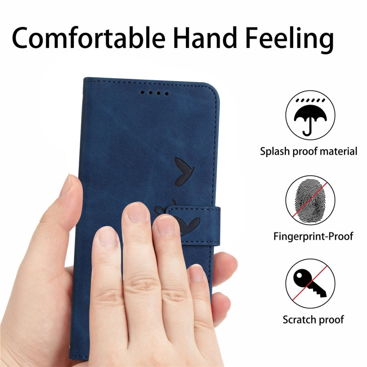 For Xiaomi Redmi A1+ Skin Feel Heart Embossed Leather Phone Case with Lanyard