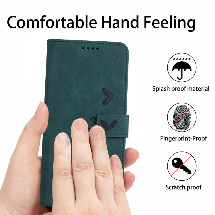 For Xiaomi 13 Skin Feel Heart Embossed Leather Phone Case with Lanyard