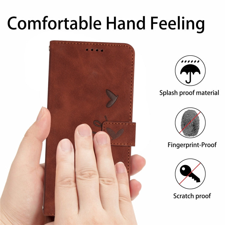 For Xiaomi 13 Skin Feel Heart Embossed Leather Phone Case with Lanyard