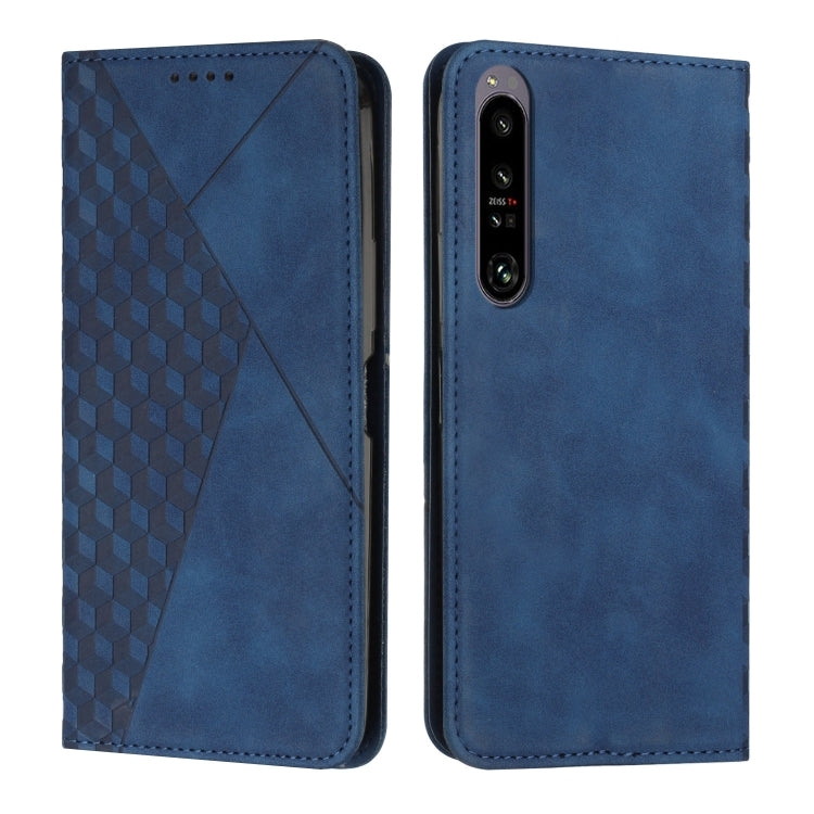 For Sony Xperia 1 IV Diamond Splicing Skin Feel Magnetic Leather Phone Case
