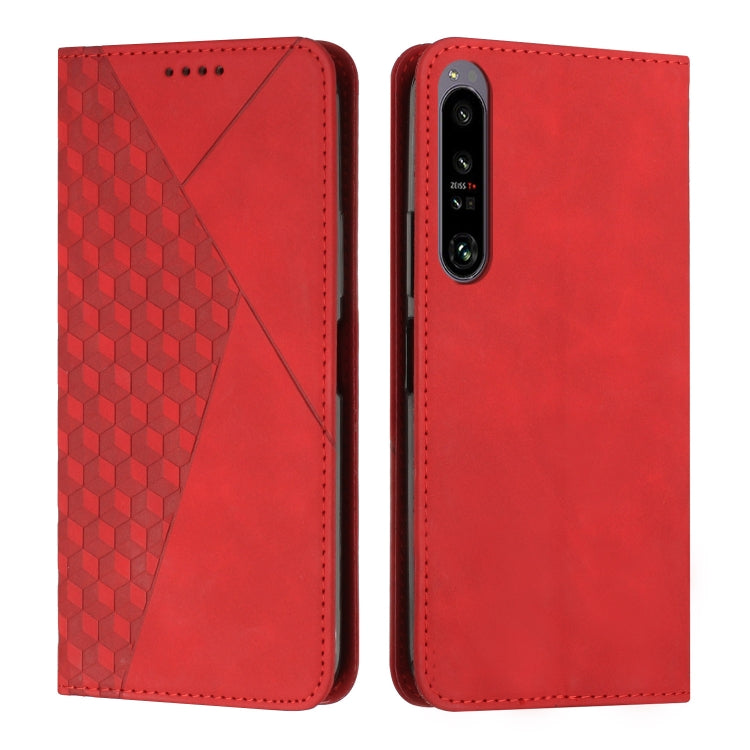 For Sony Xperia 1 IV Diamond Splicing Skin Feel Magnetic Leather Phone Case